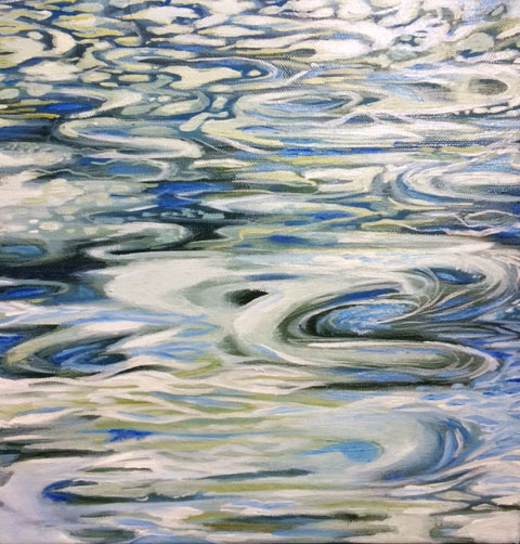 Water Study, 10 by 10, oil on canvas. SOLD